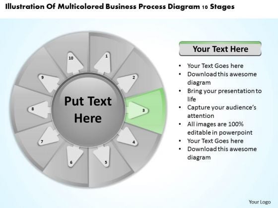 Process Diagram 10 Stages Business Plan Template For PowerPoint Slides