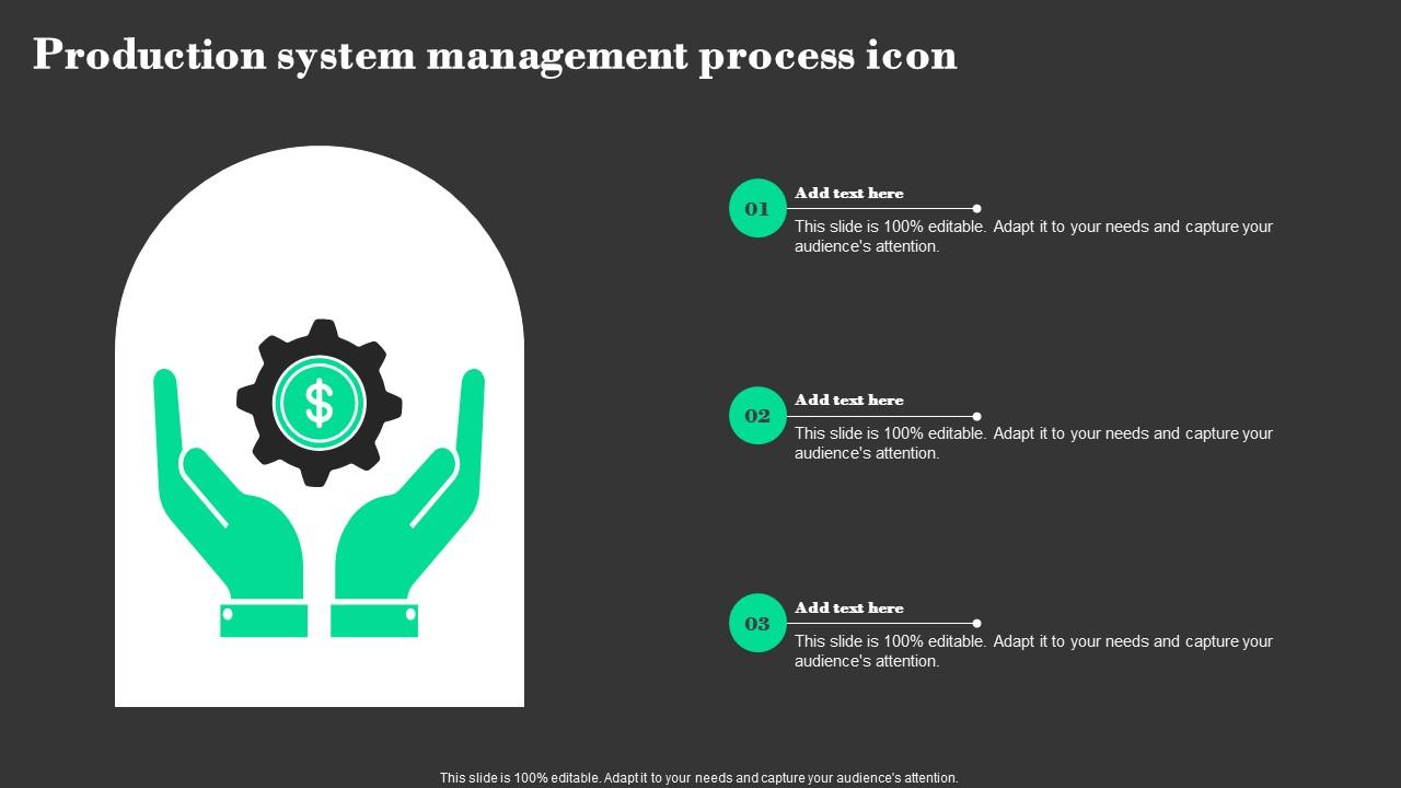 Production System Management Process Icon Demonstration Pdf