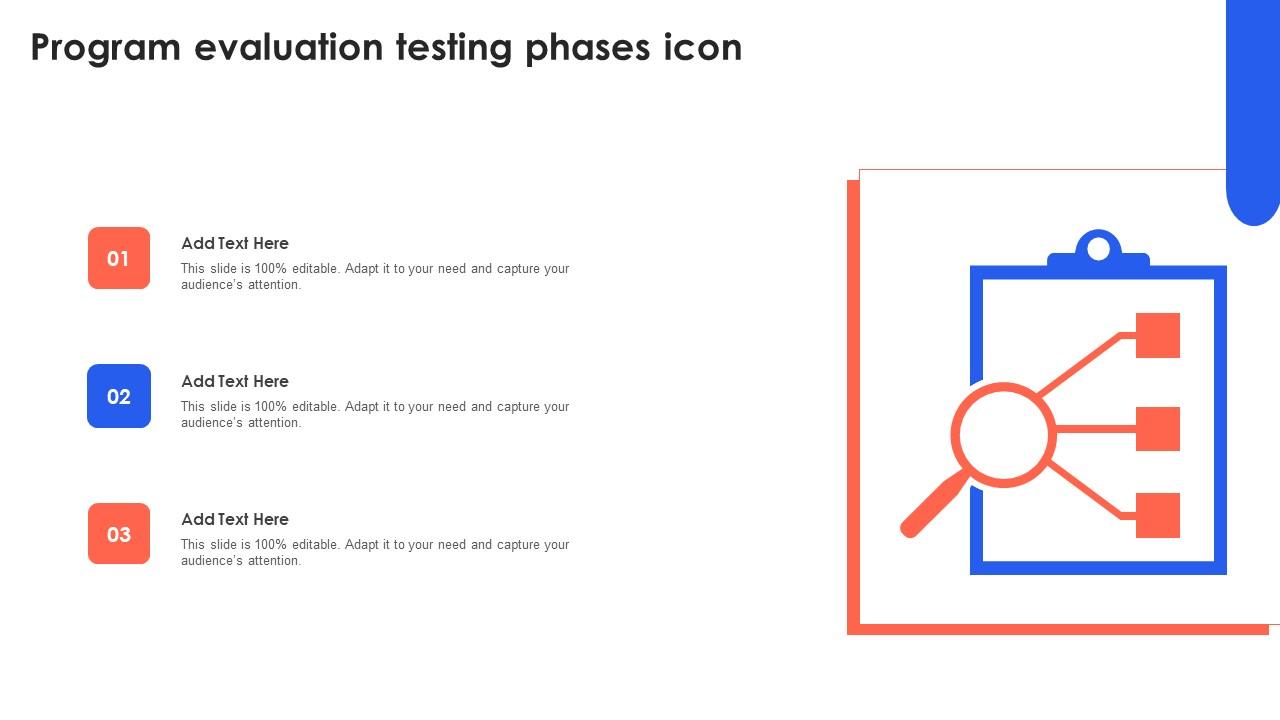 Program Evaluation Testing Phases Icon Sample Pdf