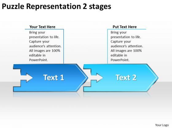 Puzzle Representation 2 Stages Open Source Flowchart PowerPoint Slides
