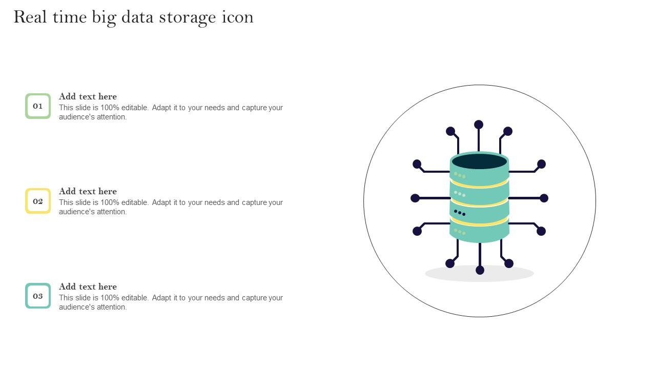 Real Time Big Data Storage Icon Ppt Files Pdf