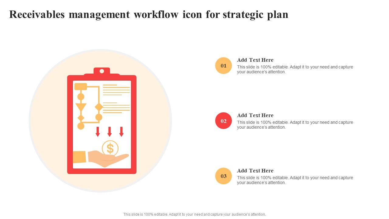 Receivables Management Workflow Icon For Strategic Plan Themes Pdf