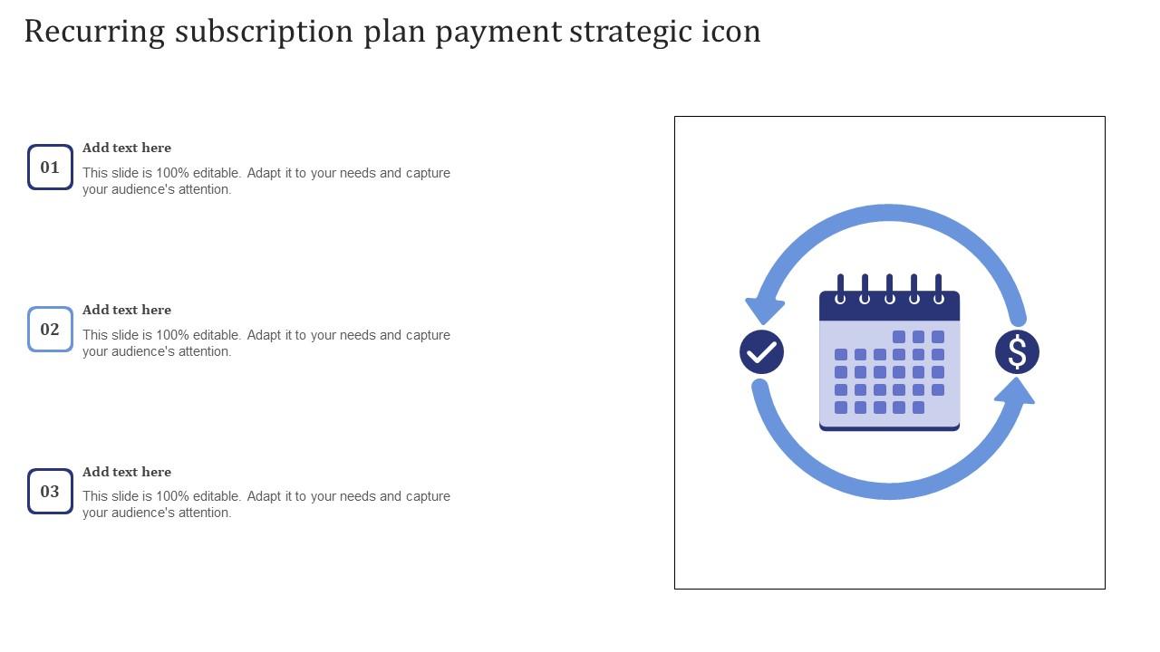 Recurring Subscription Plan Payment Strategic Icon Brochure Pdf