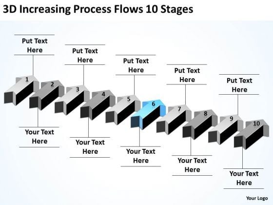 Serial And Parallel Processing 3d Increasing Flows 10 Stages PowerPoint ...