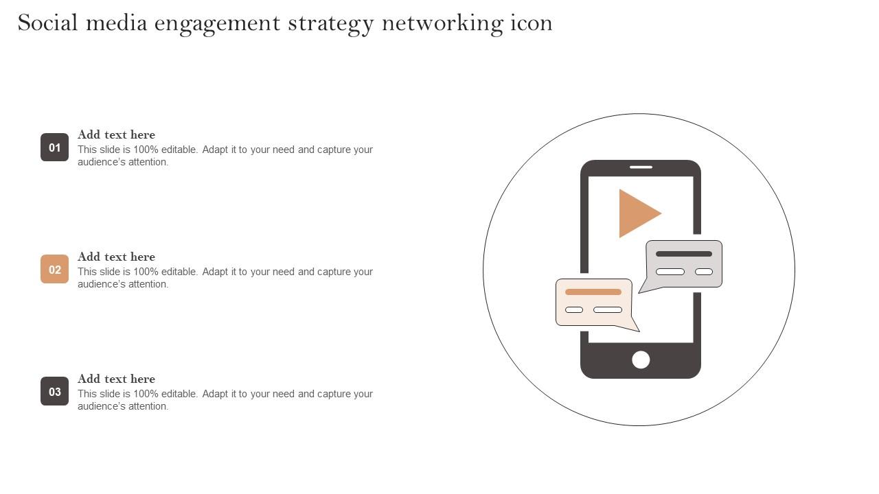 Social Media Engagement Strategy Networking Icon Ppt Slides Example Introduction Pdf