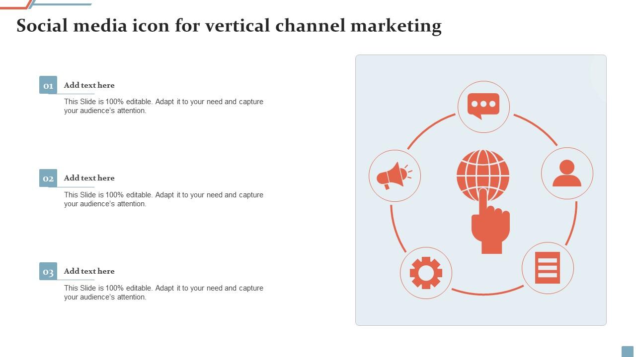 Social Media Icon For Vertical Channel Marketing Ppt Layouts Format Ideas Pdf