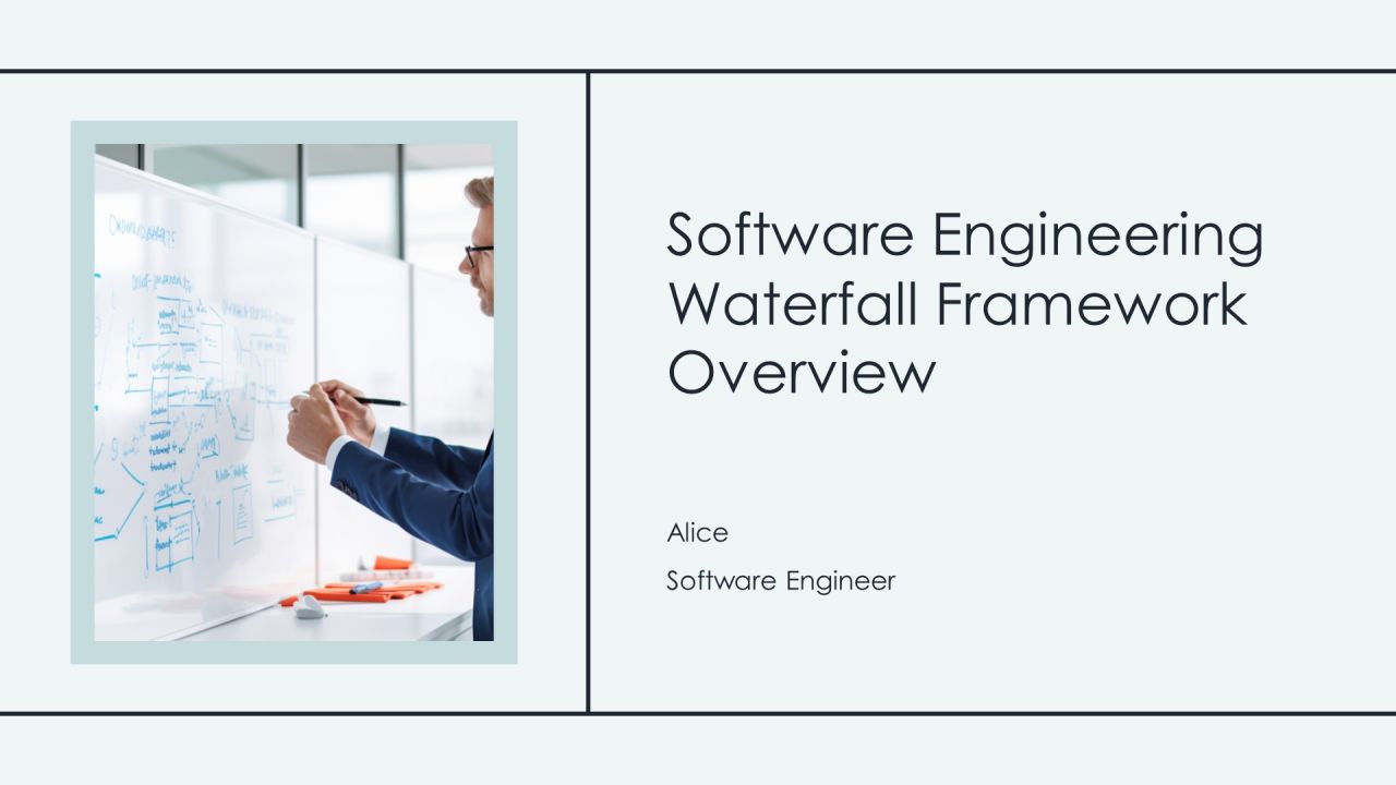 Software Engineering Waterfall Framework Overview PPT Slides AT