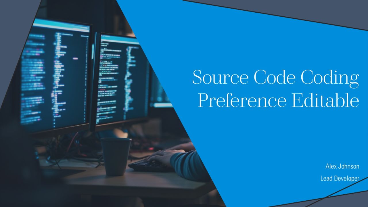 Source Code Coding Preference Editable PPT Mockup AT
