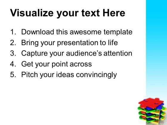 Stack Of Puzzles Pieces Business Concept PowerPoint Templates Ppt Backgrounds For Slides 0313 Slide03