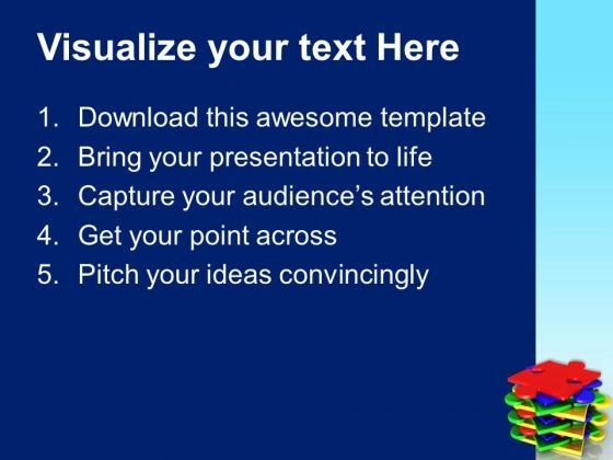 Stack Of Puzzles Pieces Business Concept PowerPoint Templates Ppt Backgrounds For Slides 0313 Slide02