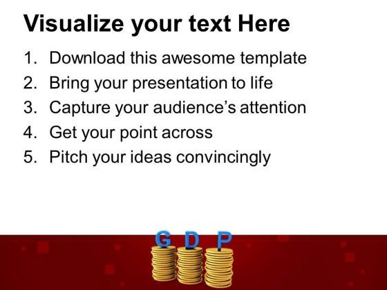 Stacks Of Coins And Gdp Finance PowerPoint Templates And PowerPoint Themes 1012 Slide03