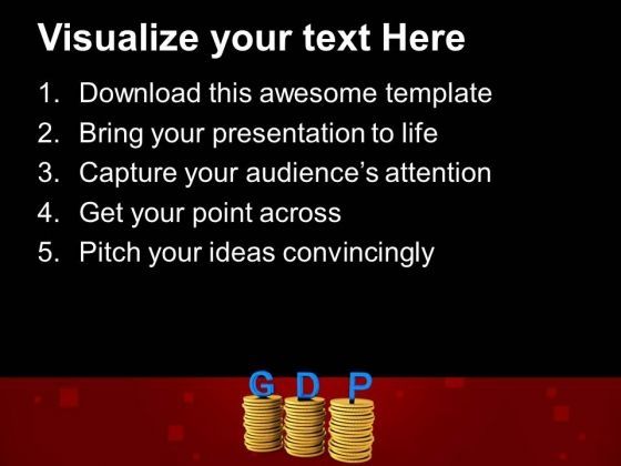 Stacks Of Coins And Gdp Finance PowerPoint Templates And PowerPoint Themes 1012 Slide02