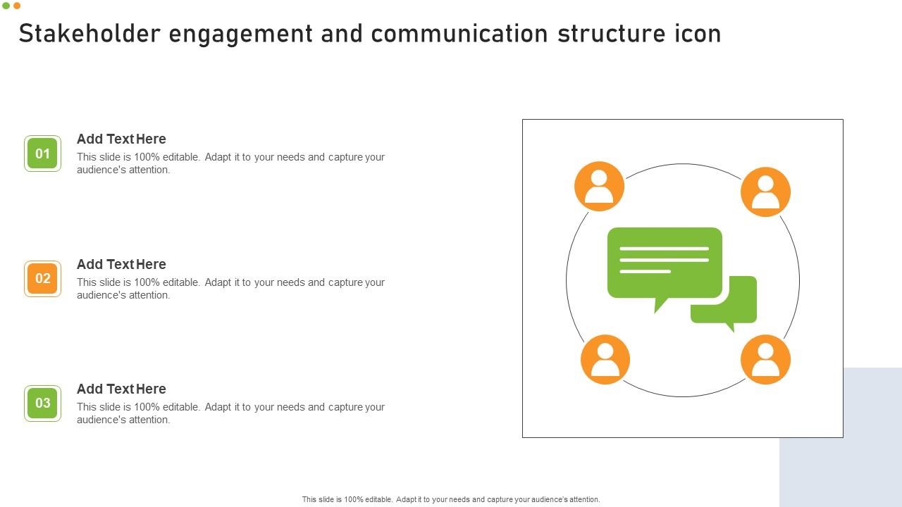 Stakeholder Engagement And Communication Structure Icon Icons Pdf
