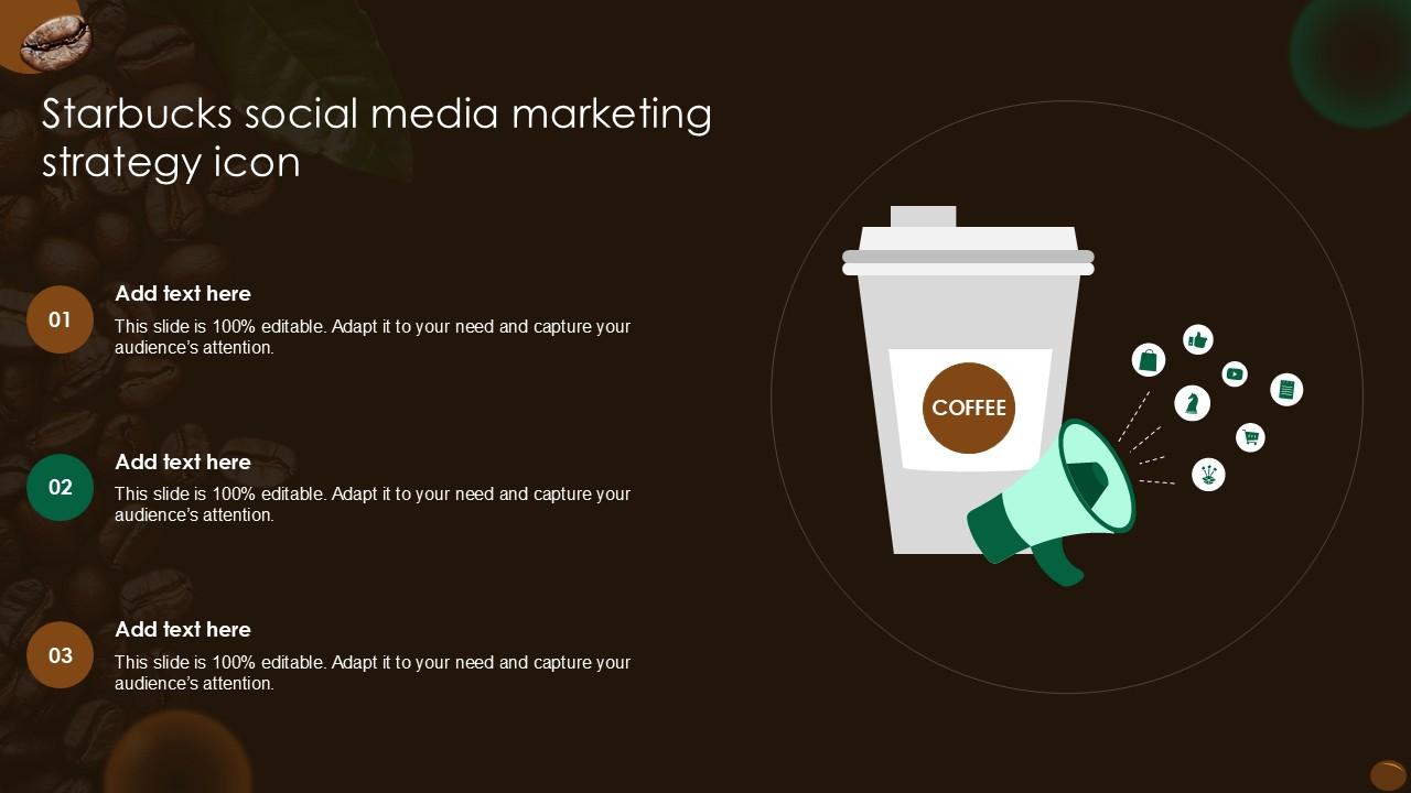 Starbucks Social Media Marketing Strategy Icon Ppt Sample SS