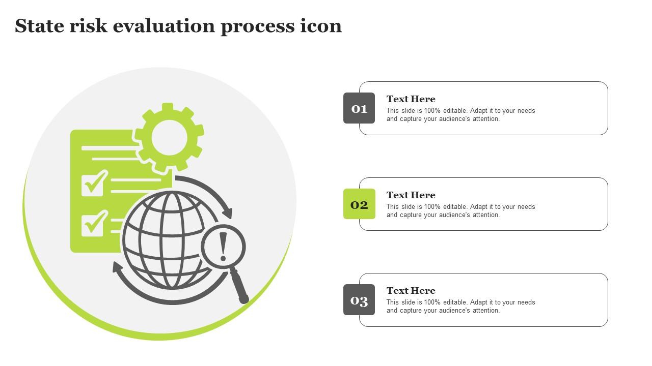 State Risk Evaluation Process Icon Infographics Pdf