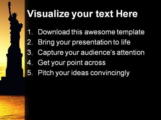 Statue Of Liberty Americana PowerPoint Template 1110
