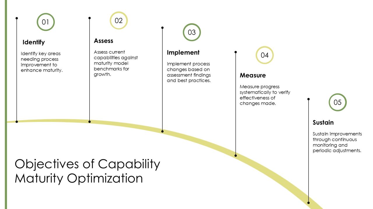 Steps To Achieve Optimizing Level Capability Maturity PPT Outline AT Slide05