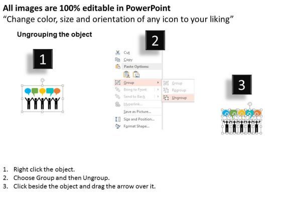 Stick Peoples With Bubbles PowerPoint Template