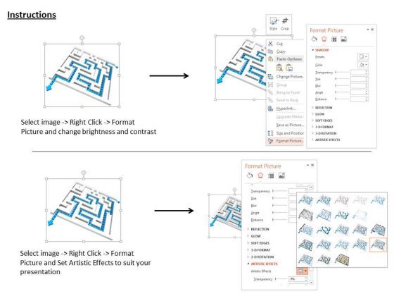 Stock Photo Arrow Showing In And Out Path Of Maze PowerPoint Slide