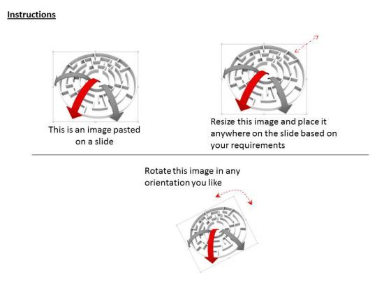 Stock Photo Arrows Coming Out From Maze PowerPoint Slide