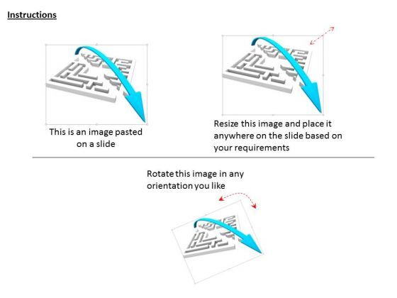 Stock Photo Blue Arrow Jumping Over The Maze PowerPoint Slide