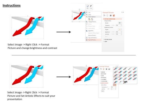 Stock Photo Illustration Two Arrows Jumping Over The Wall PowerPoint Slide