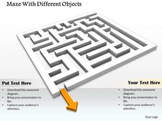 Stock Photo Maze With Arrow PowerPoint Slide
