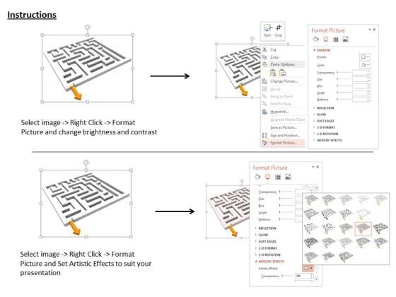 Stock Photo Maze With Arrow PowerPoint Slide