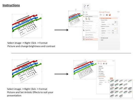 Stock Photo Maze With Arrows Jumping Over It PowerPoint Slide