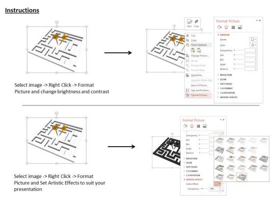 Stock Photo Maze With Arrows PowerPoint Slide
