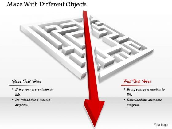 Stock Photo Maze With Diagonal Arrow PowerPoint Slide