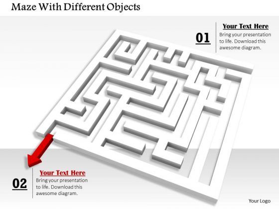 Stock Photo Maze With Red Arrow PowerPoint Slide