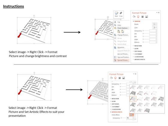 Stock Photo Maze With Red Arrow PowerPoint Slide