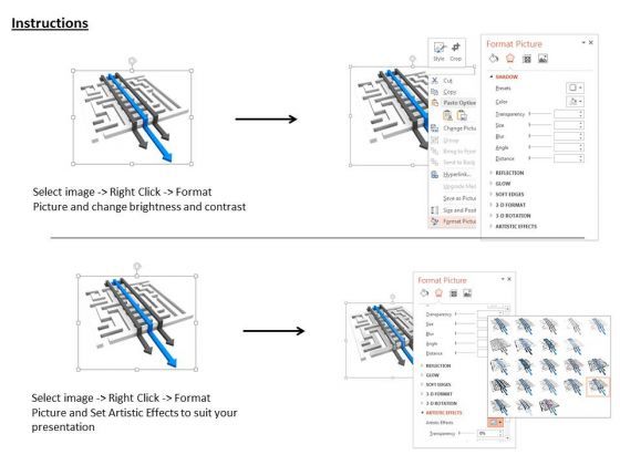 Stock Photo Three Arrows Jumping Over The Maze PowerPoint Slide