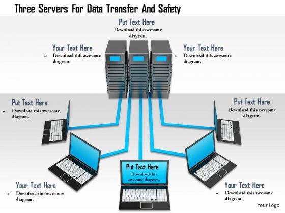 Stock Photo Three Servers For Data Transfer And Safety Image Graphics ...
