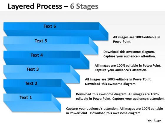 Strategic Management Layered Process Diagram With 6 Stages Sales Diagram