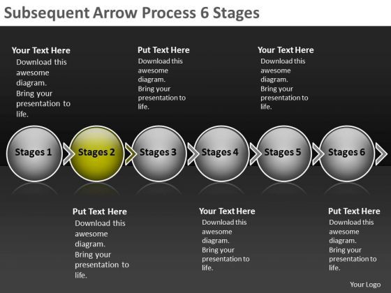 Subsequent Arrow Process 6 Stages - Subsequent Arrow Process 6 Stages Network Mapping Freeware Powerpoint Slides 1 1 
