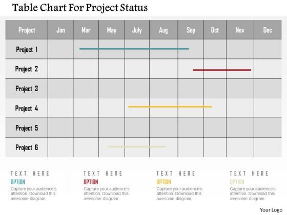 Table Chart For Project Status Presentation Template