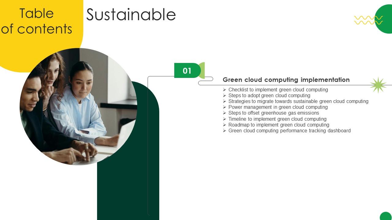 Table Of Contents Sustainable Ppt Powerpoint Icon Fomates