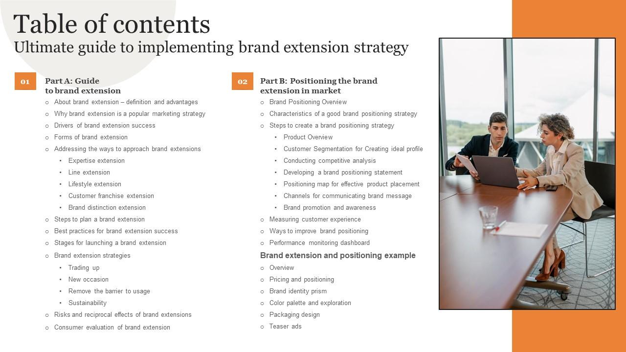 Table Of Contents Ultimate Guide To Implementing Brand Extension Table Of Contents Ultimate Guide To Implementing Brand Extension