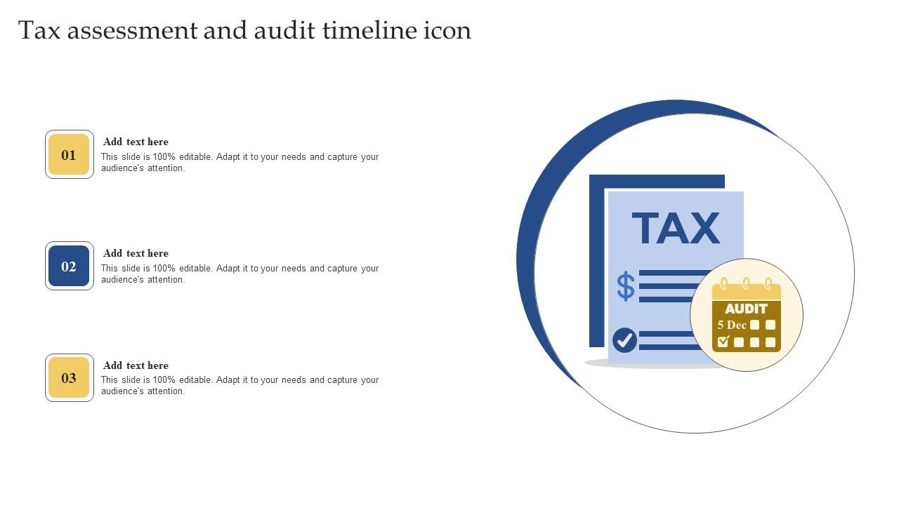 Tax Assessment And Audit Timeline Icon Portrait Pdf