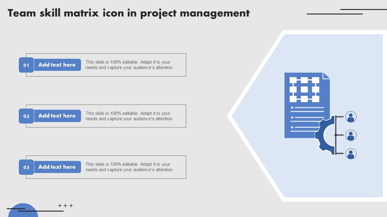Team Skill Matrix Icon In Project Management Portrait Pdf