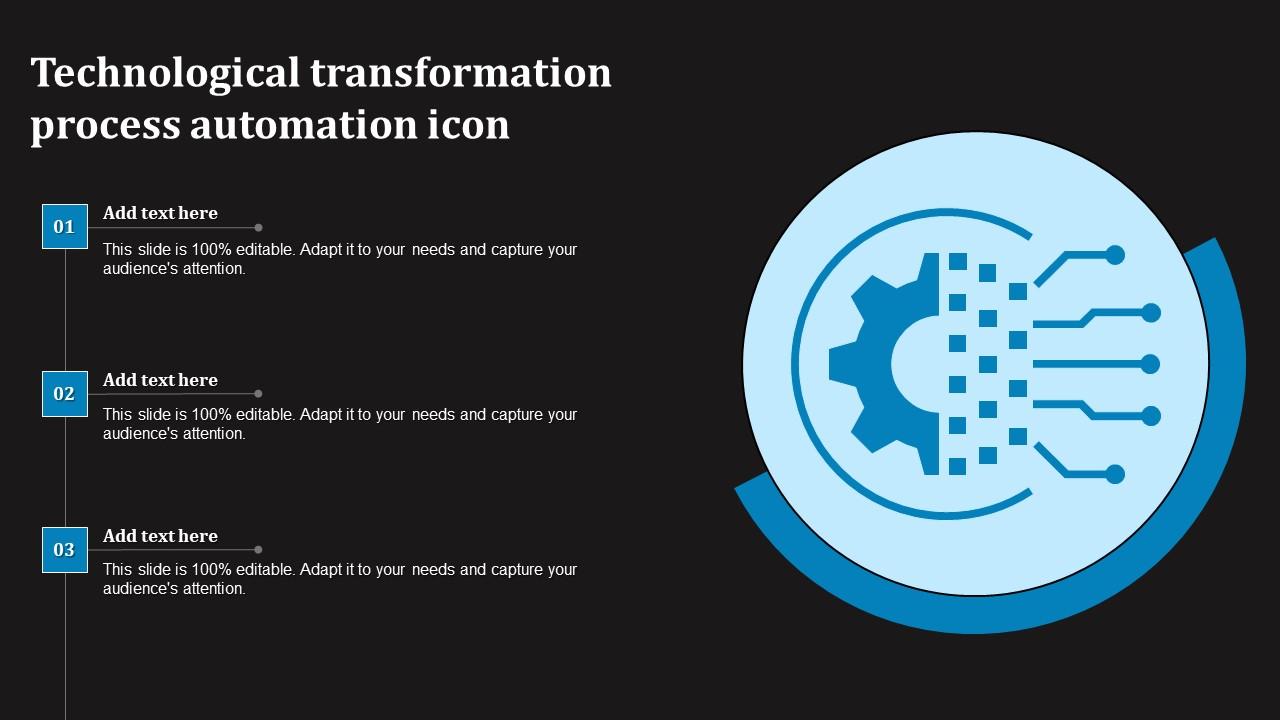Technological Transformation Process Automation Icon Mockup Pdf