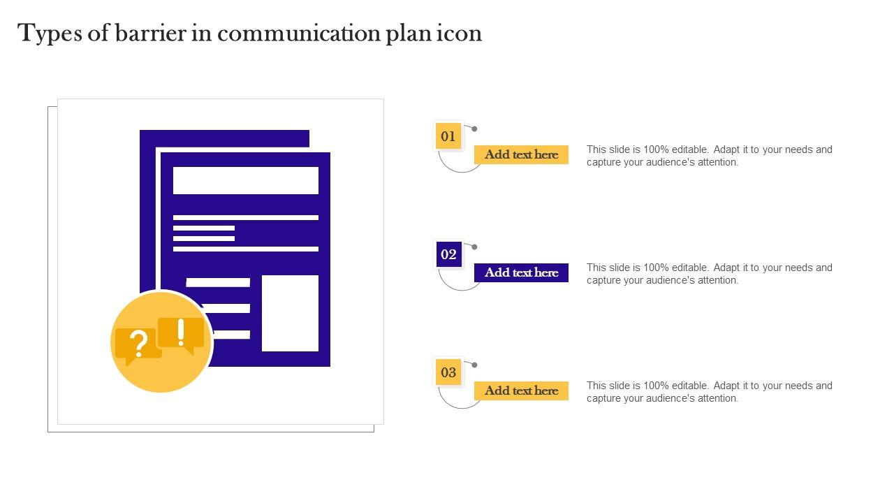 Types Of Barrier In Communication Plan Icon Pictures Pdf