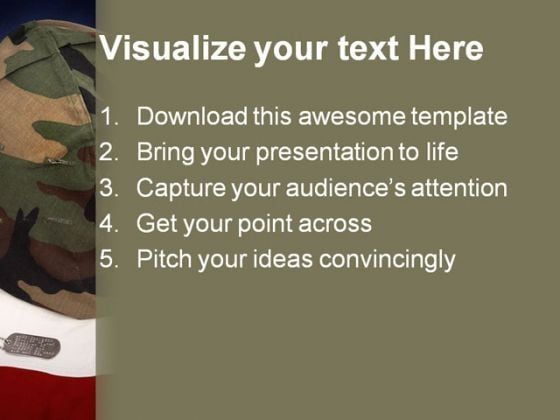Veteran Soldiers Americana PowerPoint Template 1110