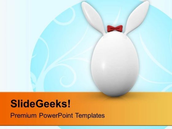 White Easter Bunny Egg PowerPoint Templates Ppt Backgrounds For Slides 0813 Slide01