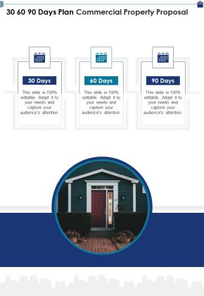 30 60 90 Days Plan Commercial Property Proposal One Pager Sample Example Document Slide01