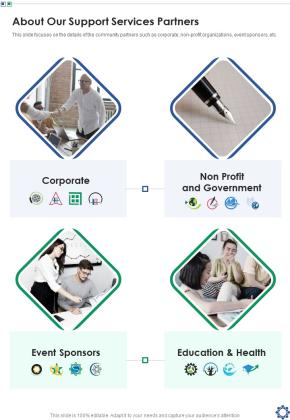 About Our Support Services Partners One Pager Sample Example Document Slide01