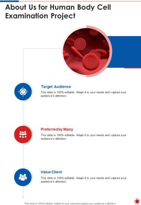 About Us For Human Body Cell Examination Project One Pager Sample Example Document Slide01