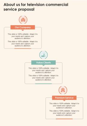 About Us For Television Commercial Service Proposal One Pager Sample Example Document Slide02